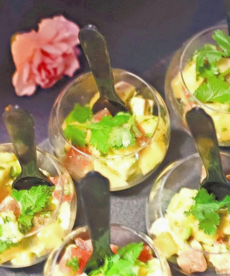 Verrine mangue, avocat, tomate